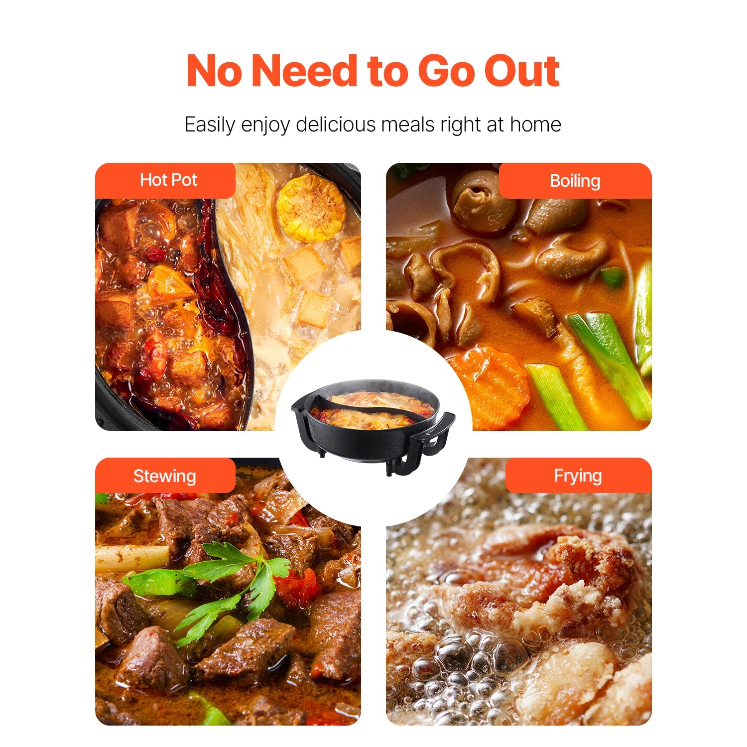 Electric Hot Pot 5 L Double Glass Lid