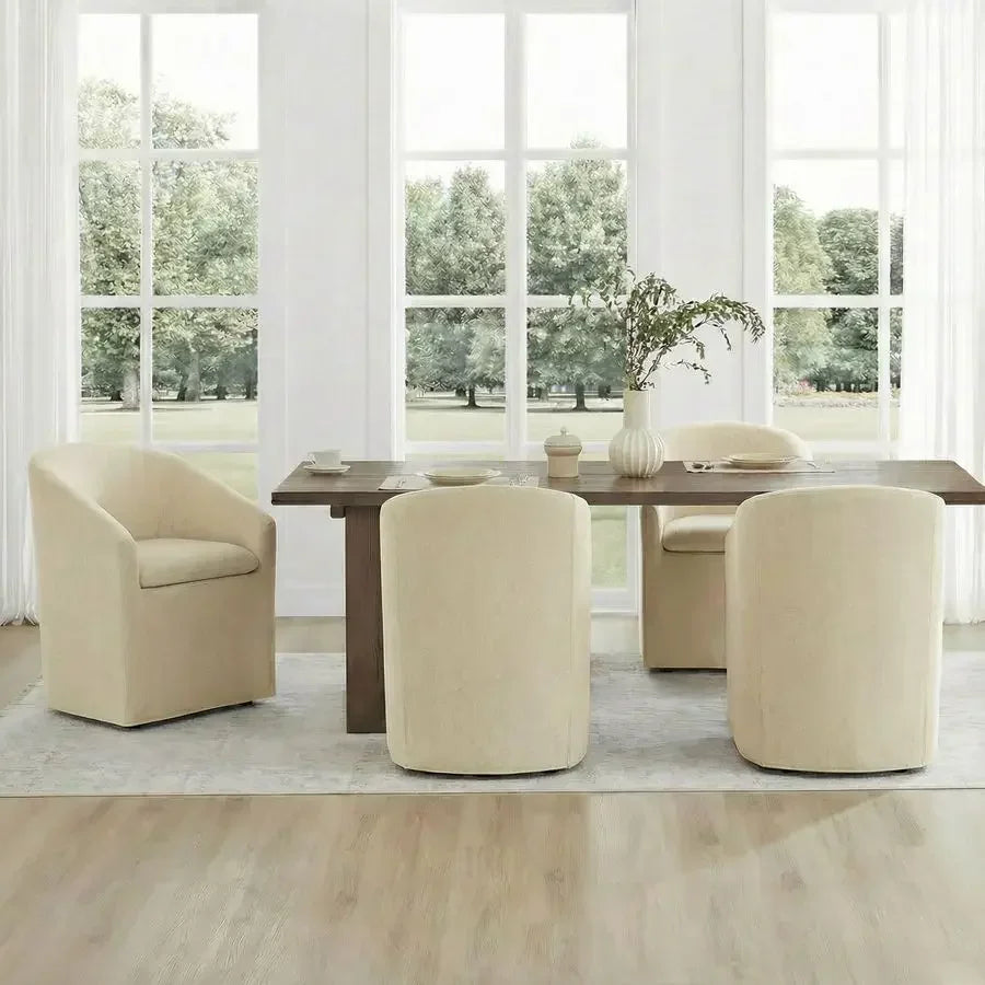 4 Modern Barrel chairs w/casters