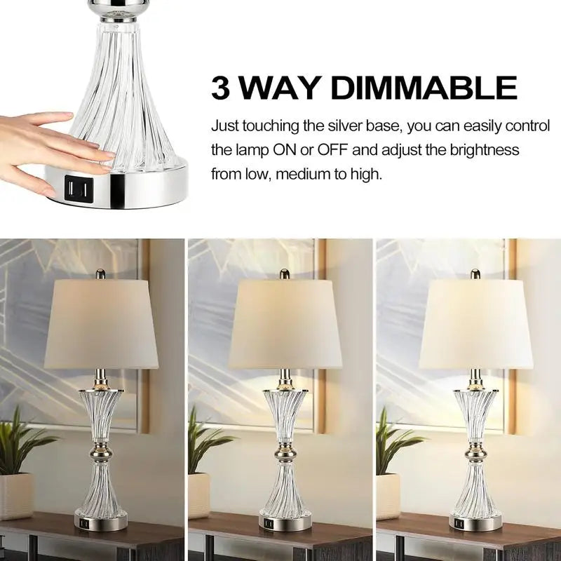 2 Modern USB Dimmable Lamp
