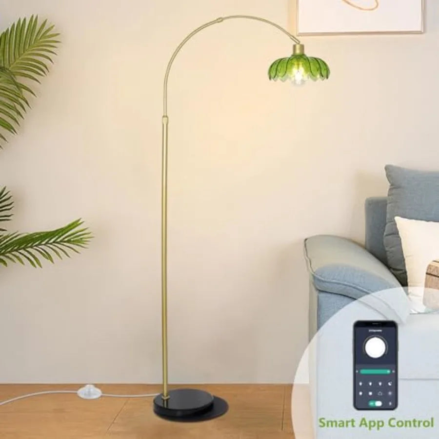 Arc Gold Green Flower Lamps