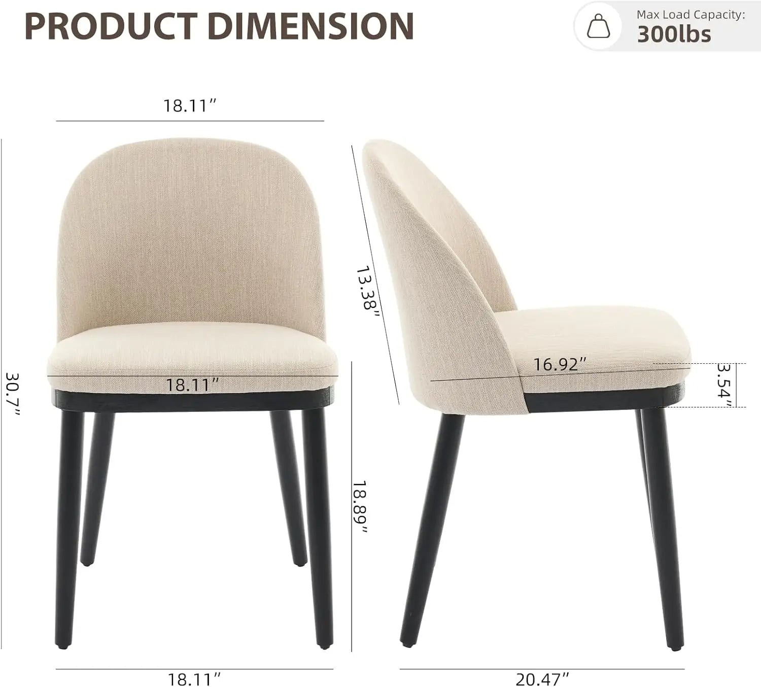 2 Upholstered Modern Fabric