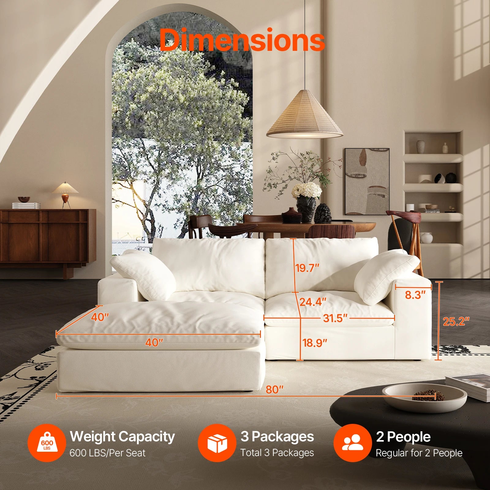 Comfy Cloud Couch 120'' Modern