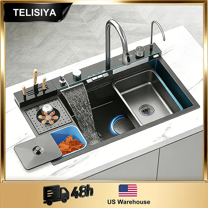 Stainless Sink Digital Display Waterfall