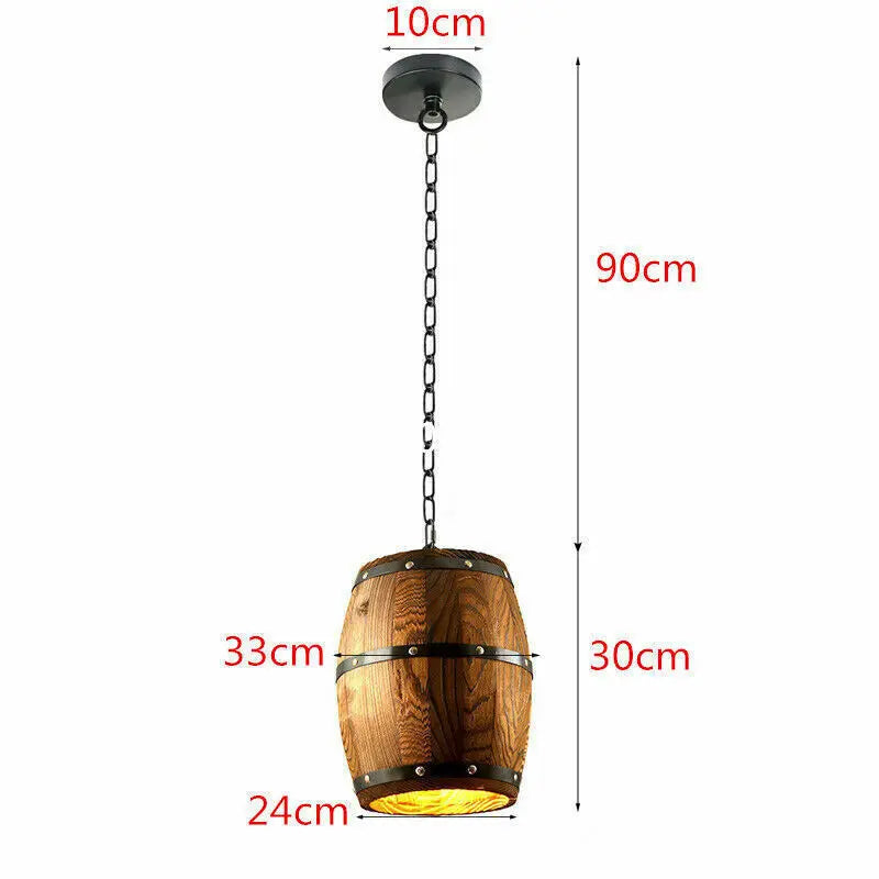 Vintage Rustic Wine Barrel Light