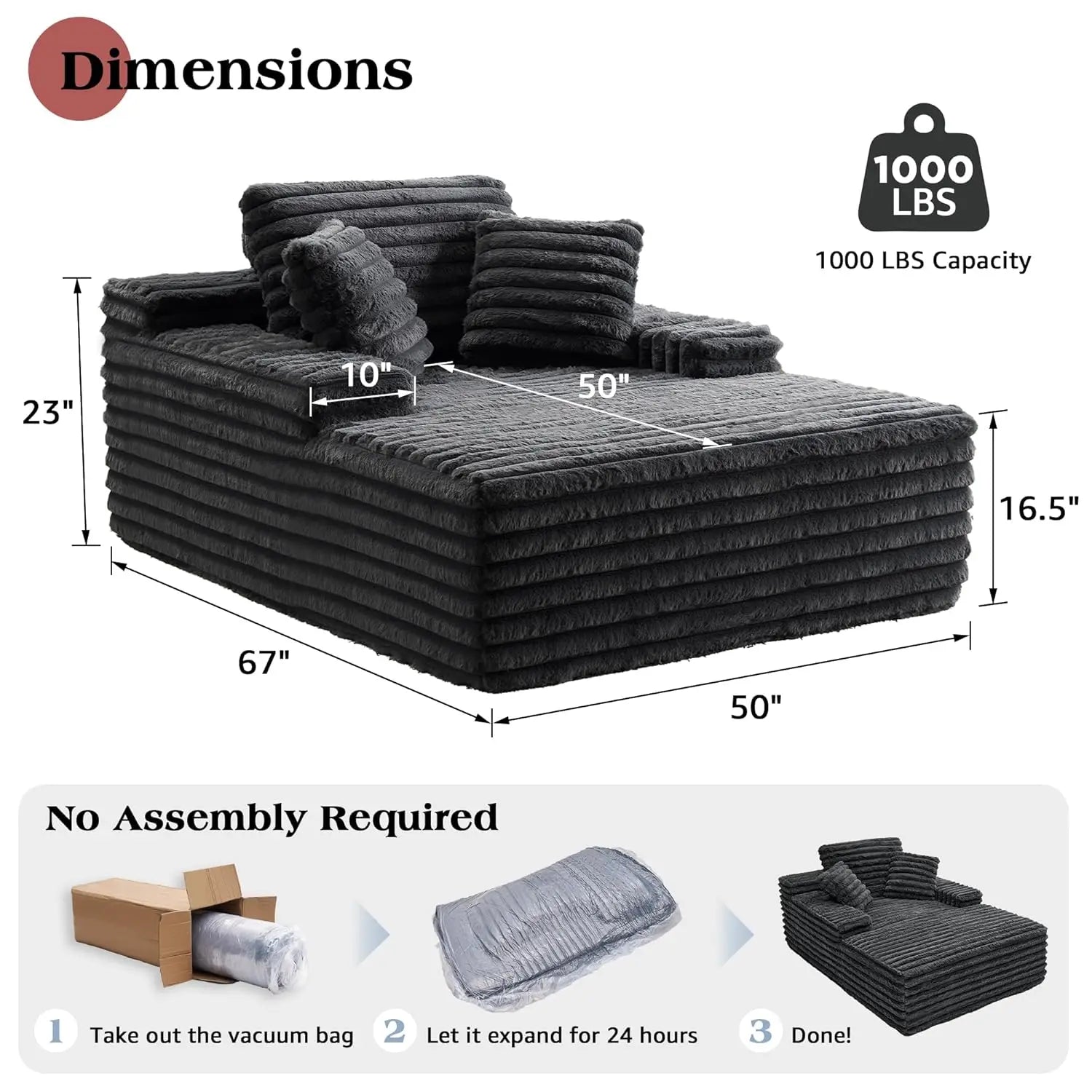 67" Chaise Lounge
