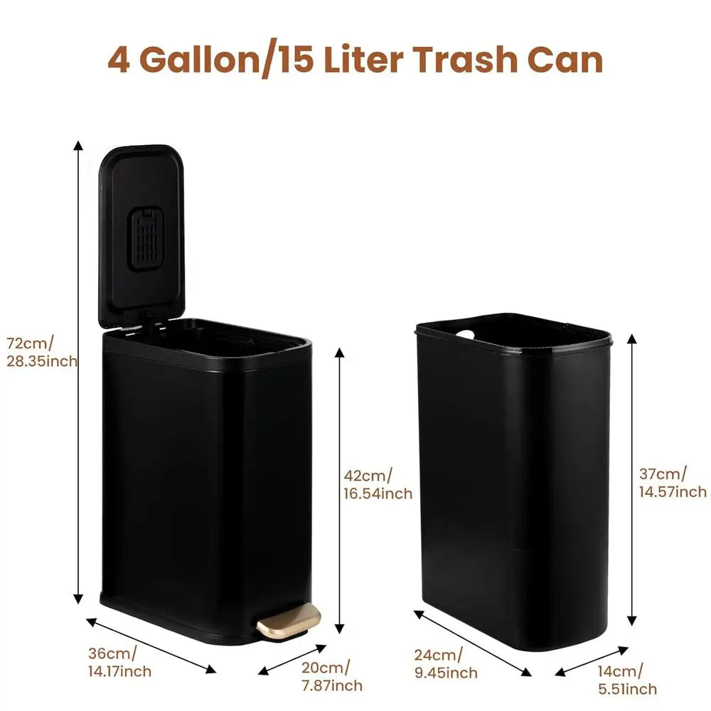 Stainless Step Can w/Removable Inner basket