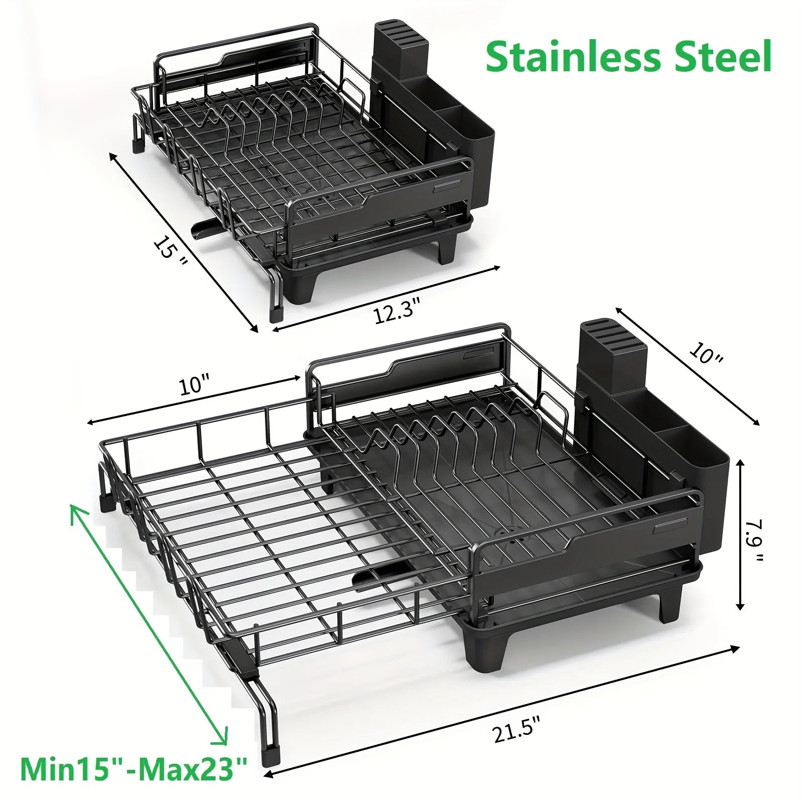 Extendable Dish Rack, 2 in 1 Multifunction
