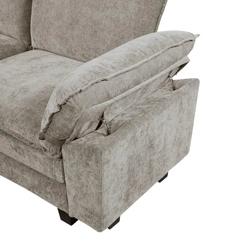 Plush Cenille Modular Sectional Sofa Set