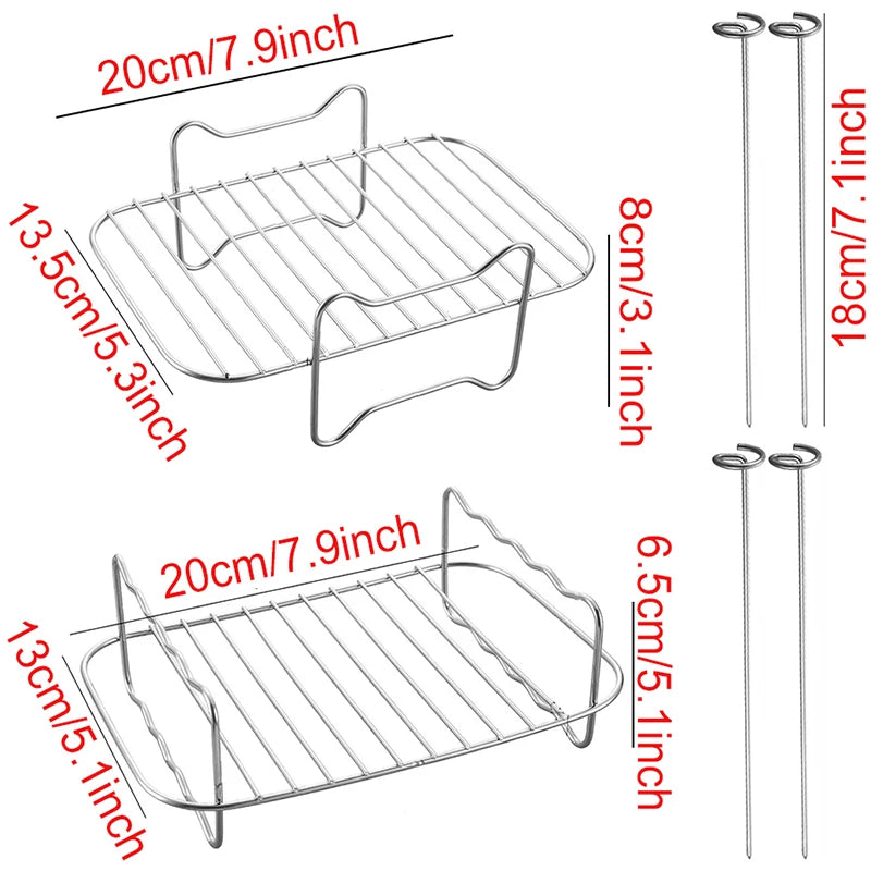 Air Fryer Baking Rack Metal Square/Round/Rectangle