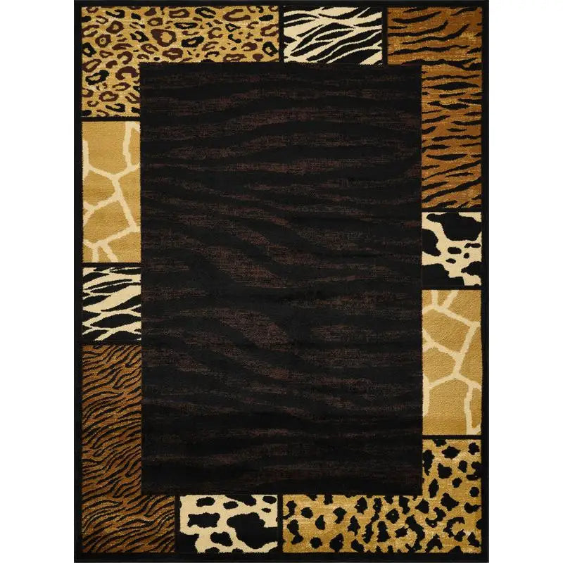 2'7"x7'3" Animal Print /Black