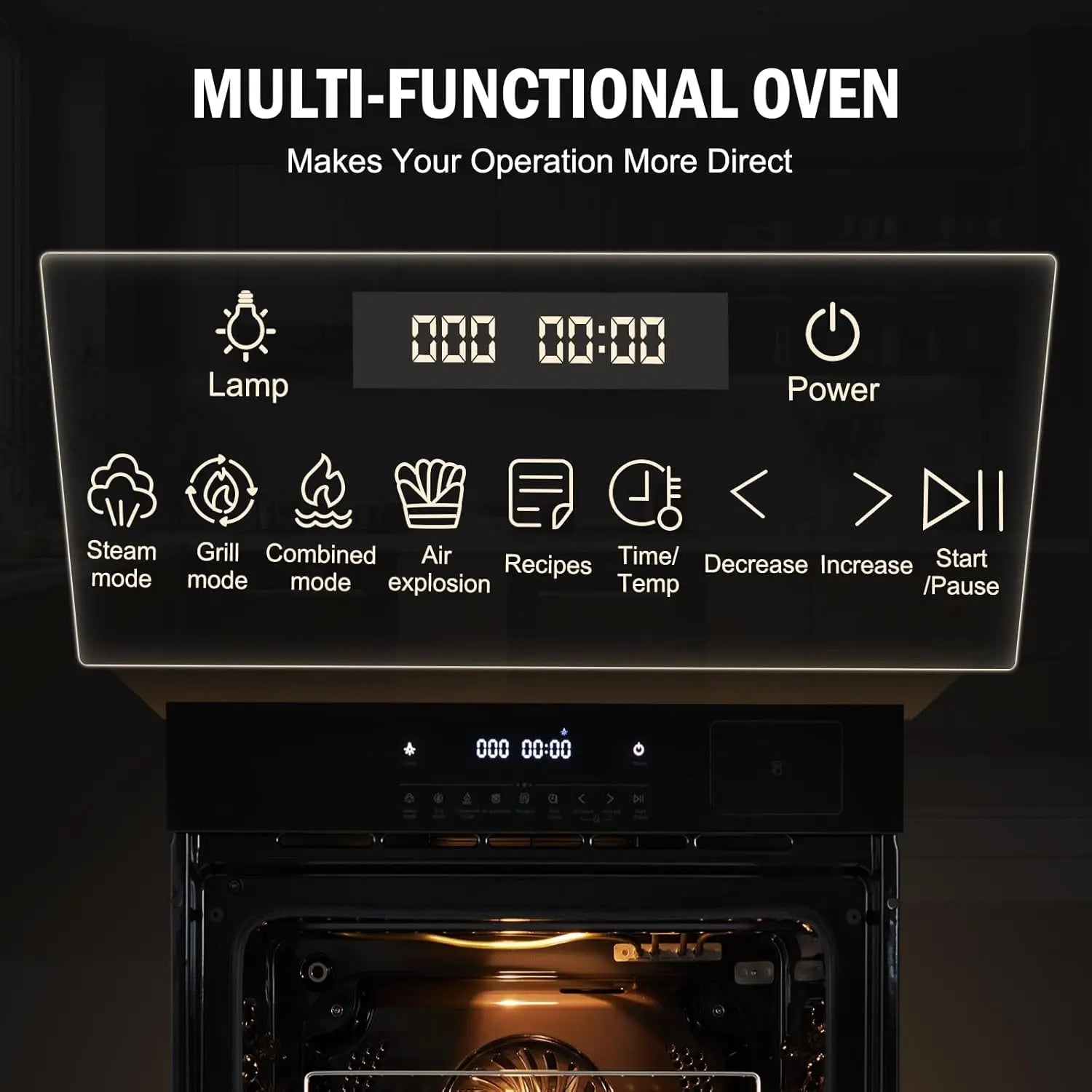 24" Built-in Steam Oven Touch Control Air Fry