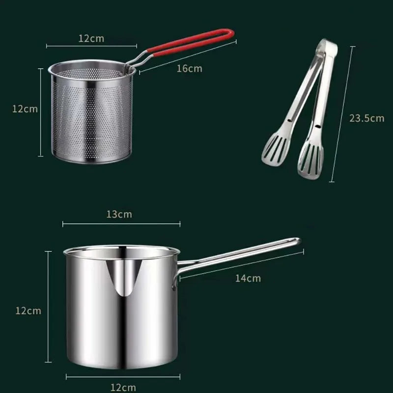 Deep Frying Pot W/Strainer Stainless
