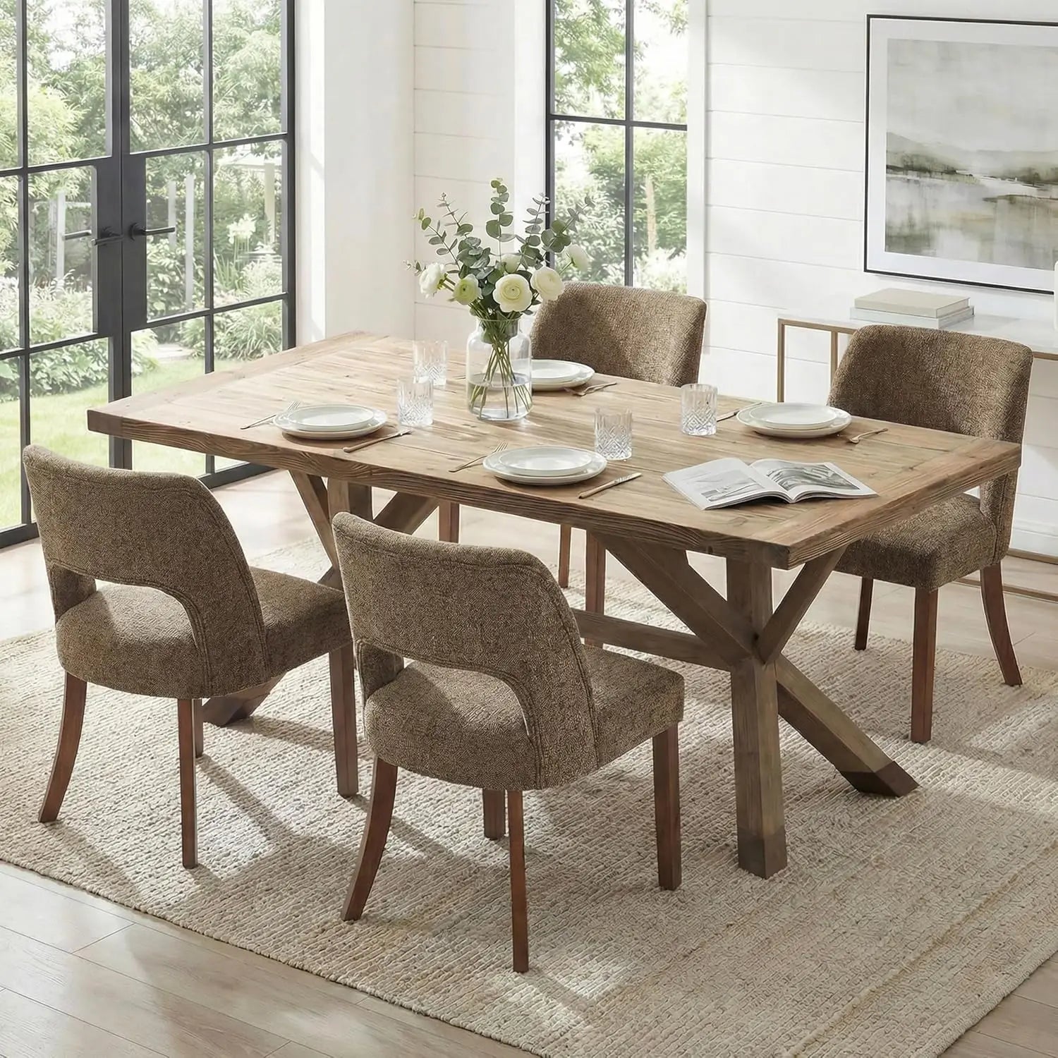 4 Mid Century Modern Upholstered