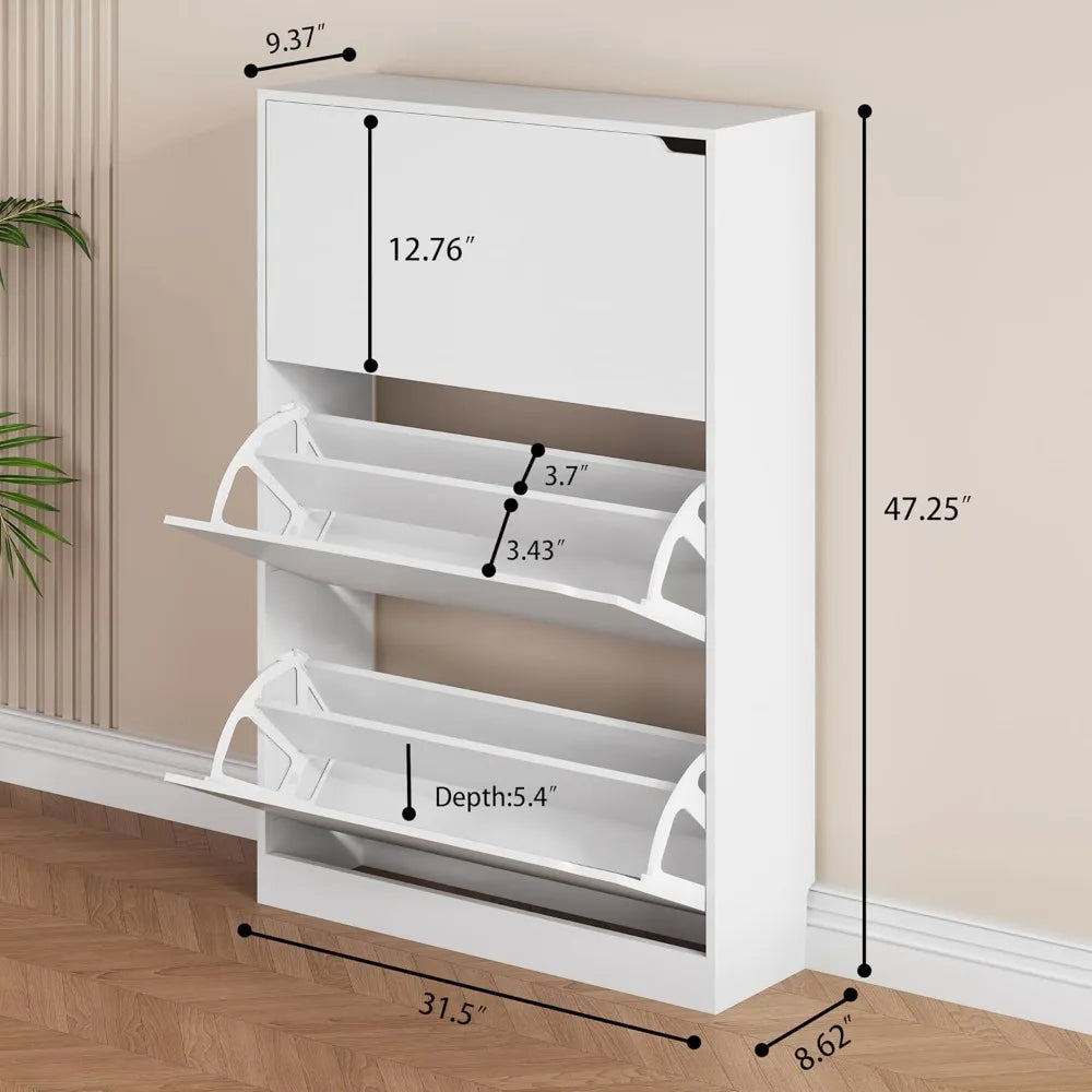 Wood Shoe Storage Cabinet