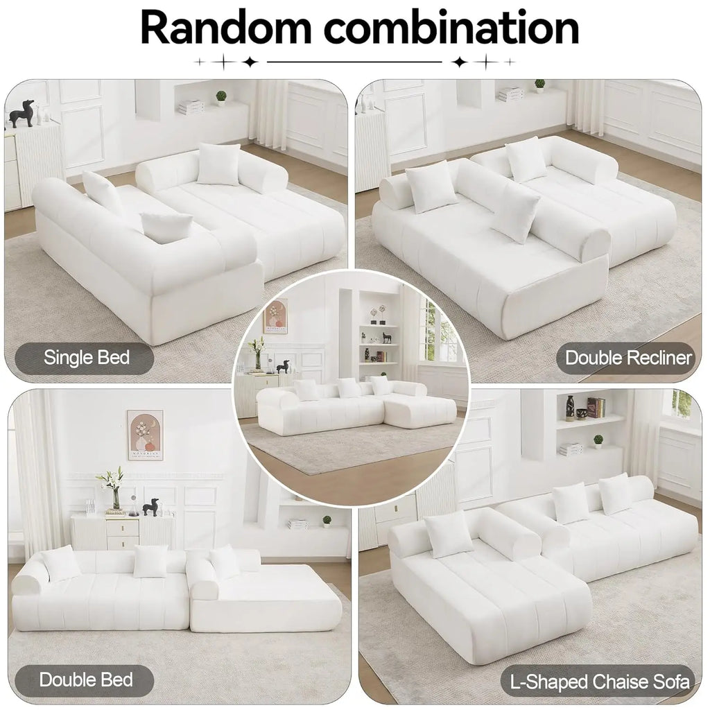 119'' Curved Boneless Sofa