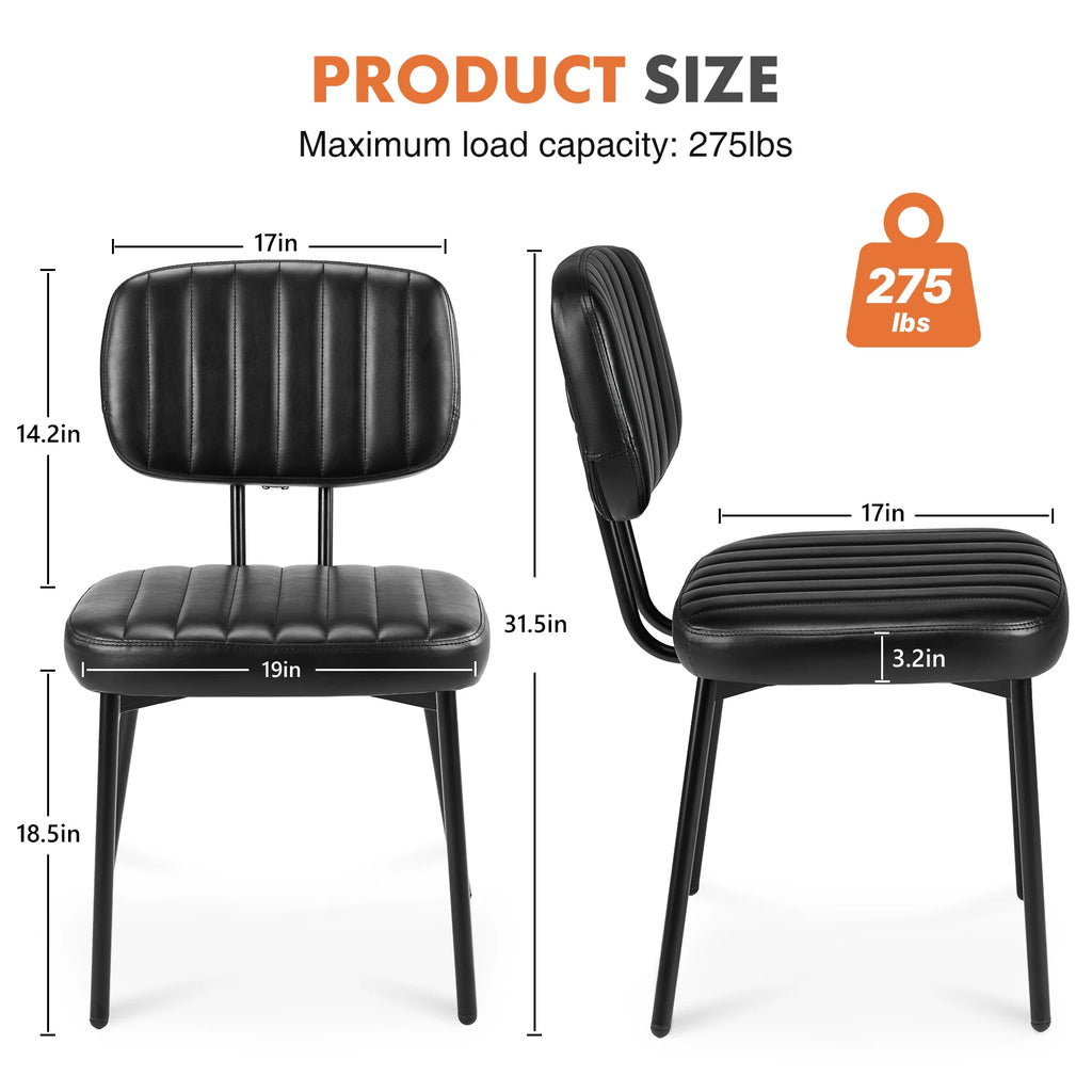 2 Faux Leather Modern Ergonomic Lumbar Support