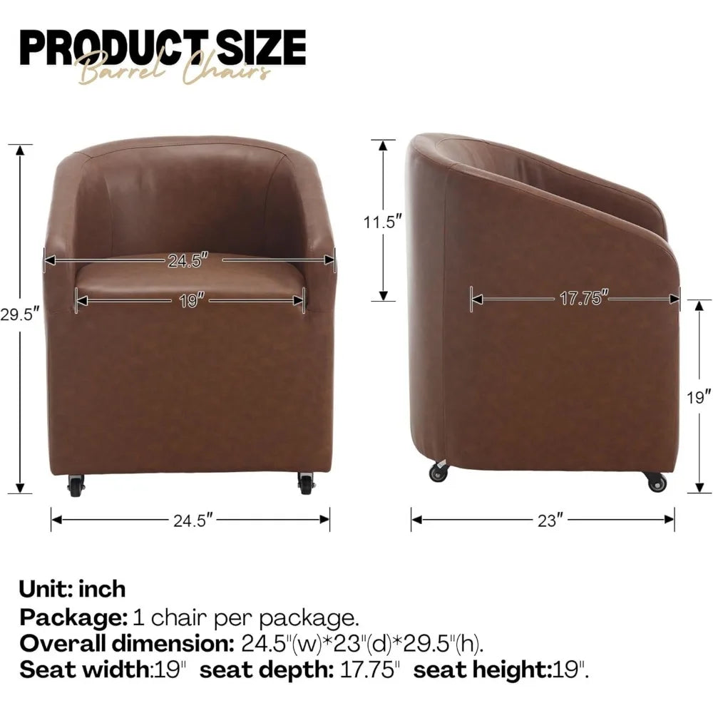 Brown Swivel Dining w/Leather