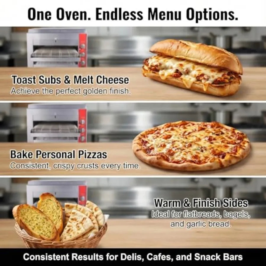 10.5 Commercial Conveyor Pizza Oven 1700W 120V Countertop