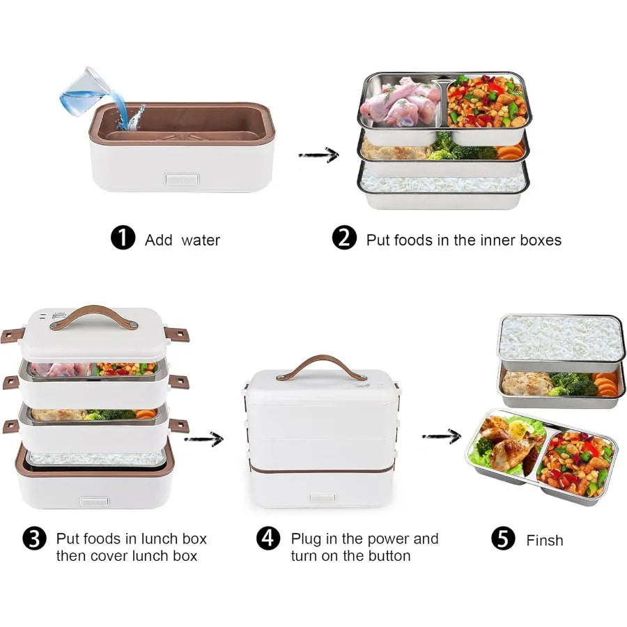 Self-Cooking Electric Lunch Box Portable Food Warmer