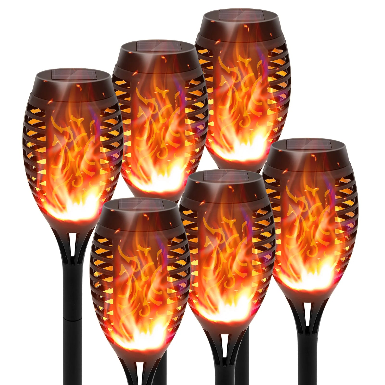 4/6/8/12 Solar Flame LED Torch Light