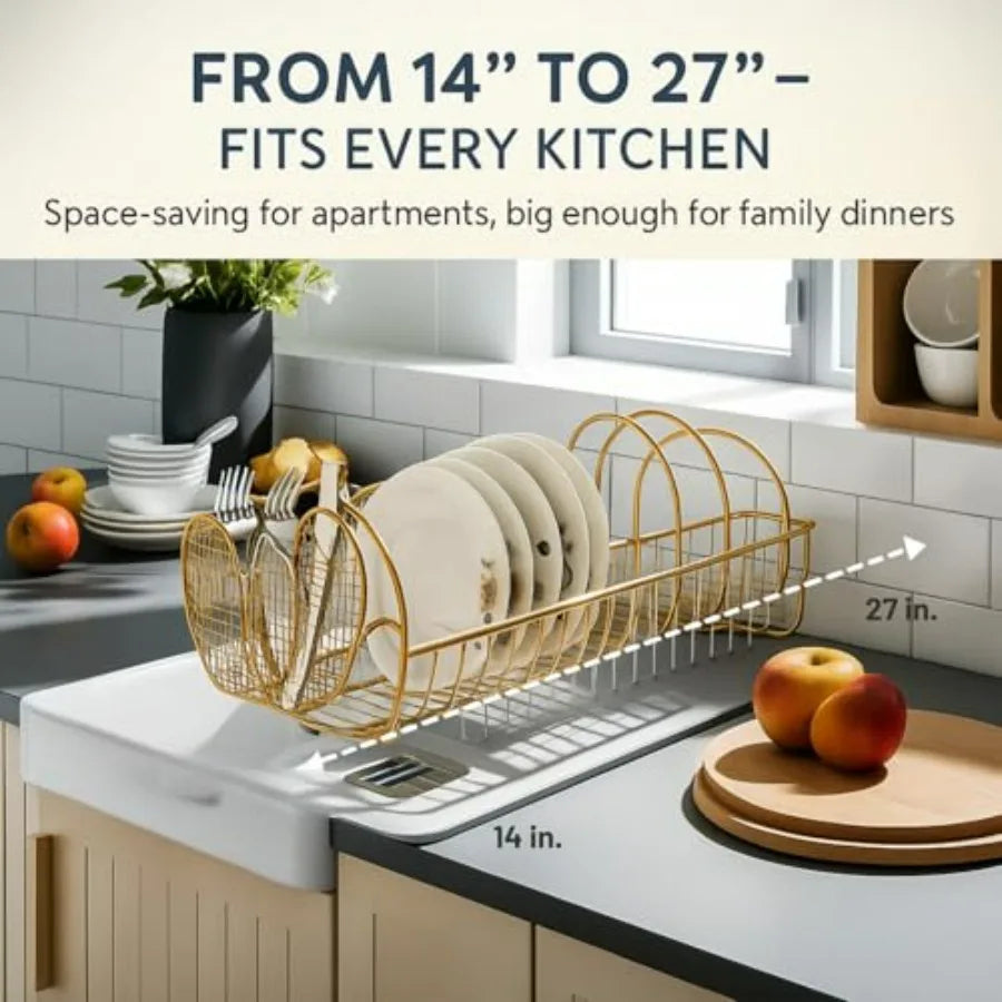 Expandable Dish Drying Rack Apple Decor