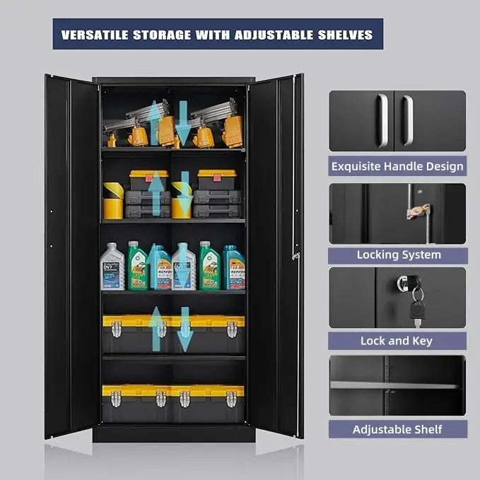 Metal Storage Cabinet with Adjustable Shelves