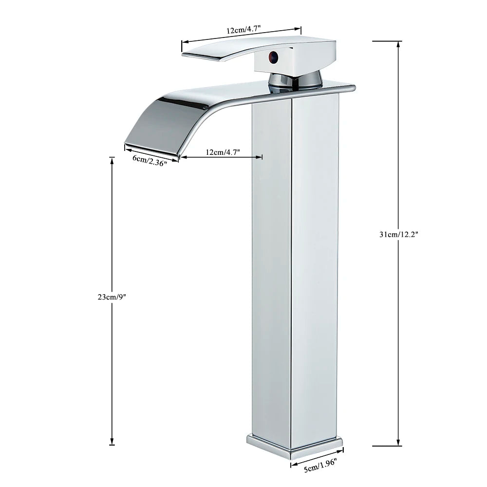 Chrome Bathroom Waterfall Single Handle