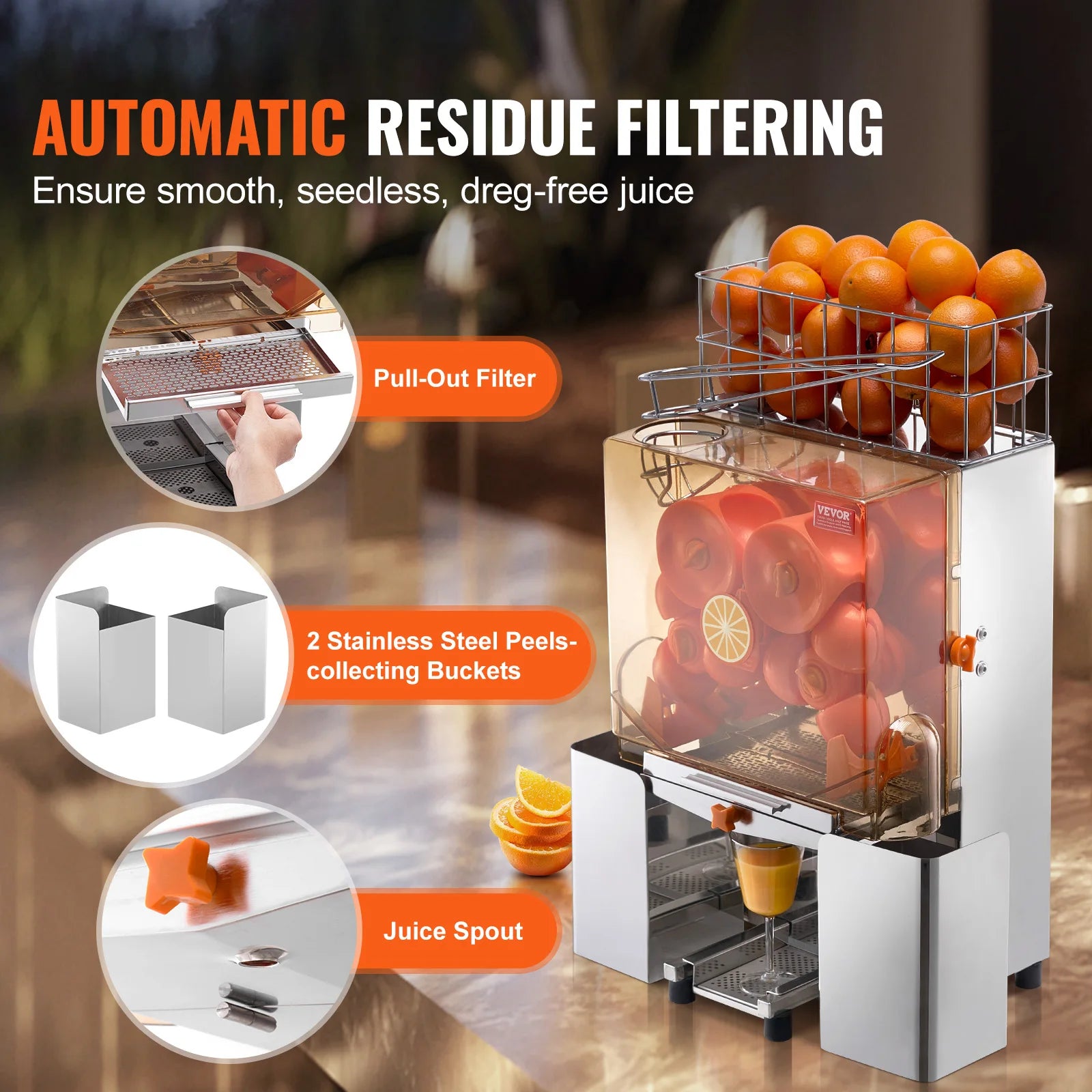 Commercial Orange Juicer Machine Automatic Stainless