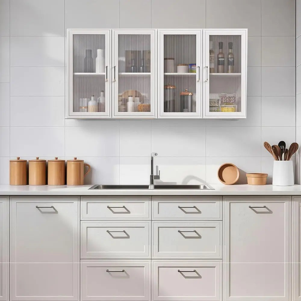 Acrylic Glass Wall Cabinet W/Adjustable Shelves