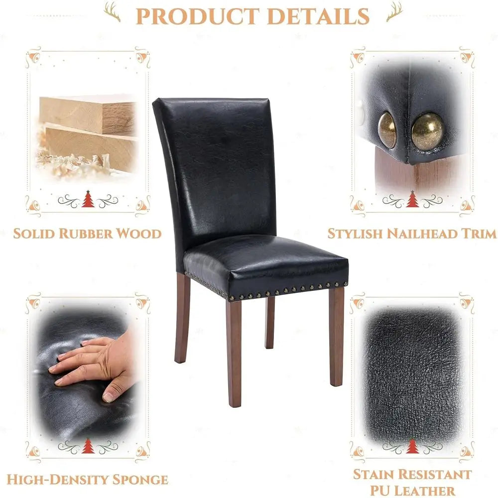 4 Parsons Upholstered PU Leather