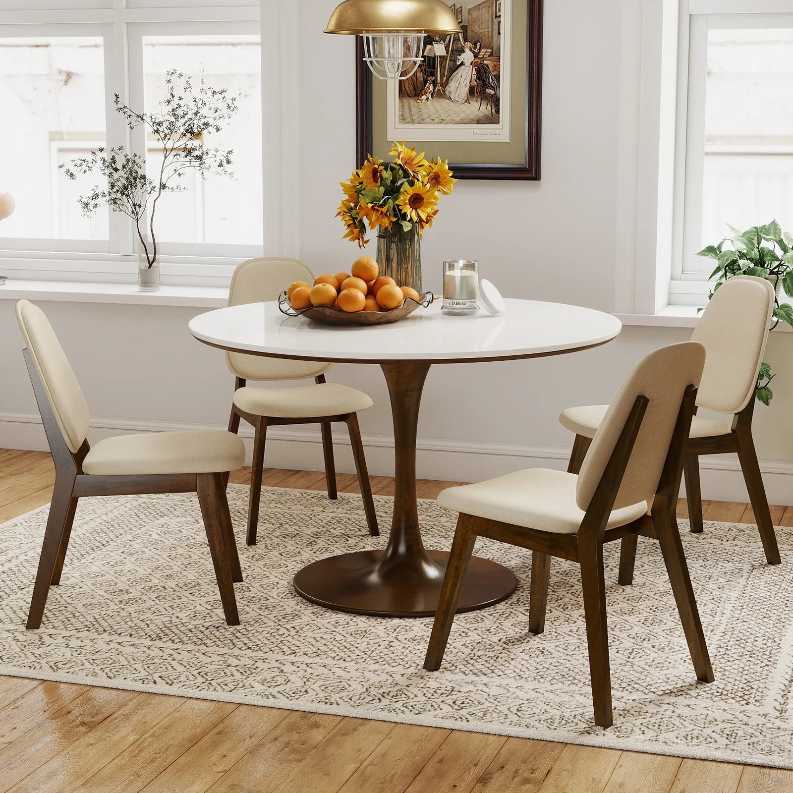 2 Modern Upholstered Backrest Seat