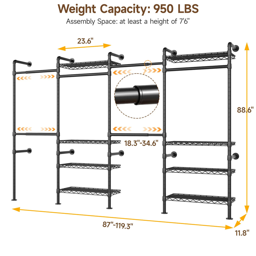 Wall Mounted Pipe Clothes Rack
