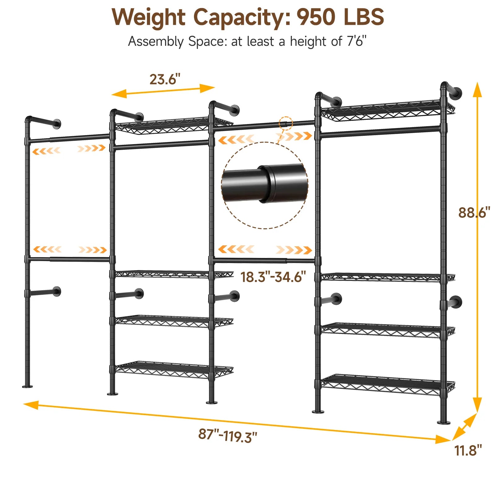 Wall Mounted Pipe Clothes Rack