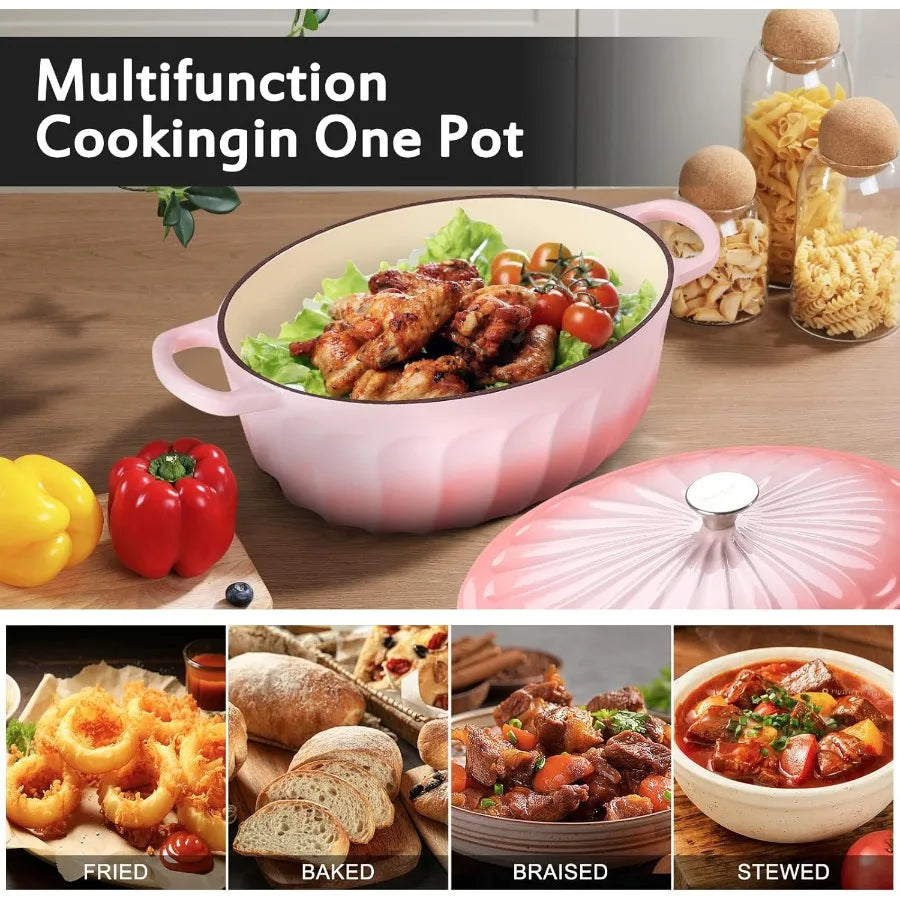 7 QT Enameled Cast Iron Dutch Oven