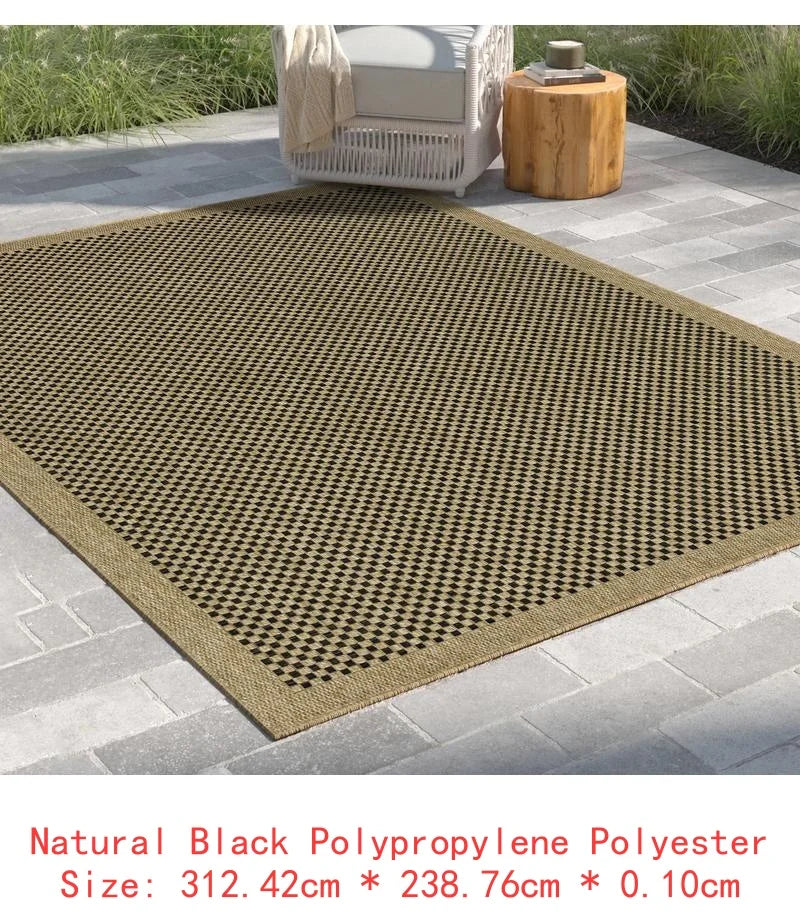 7'10"x10'3" Jute/Black Indoor/Outdoor