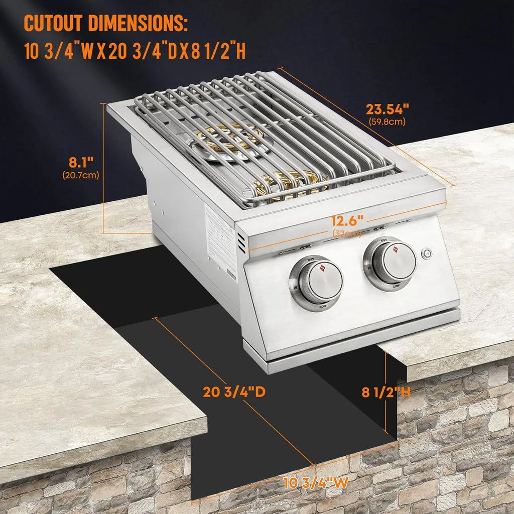 24,000BTU Propane Double Side Burner
