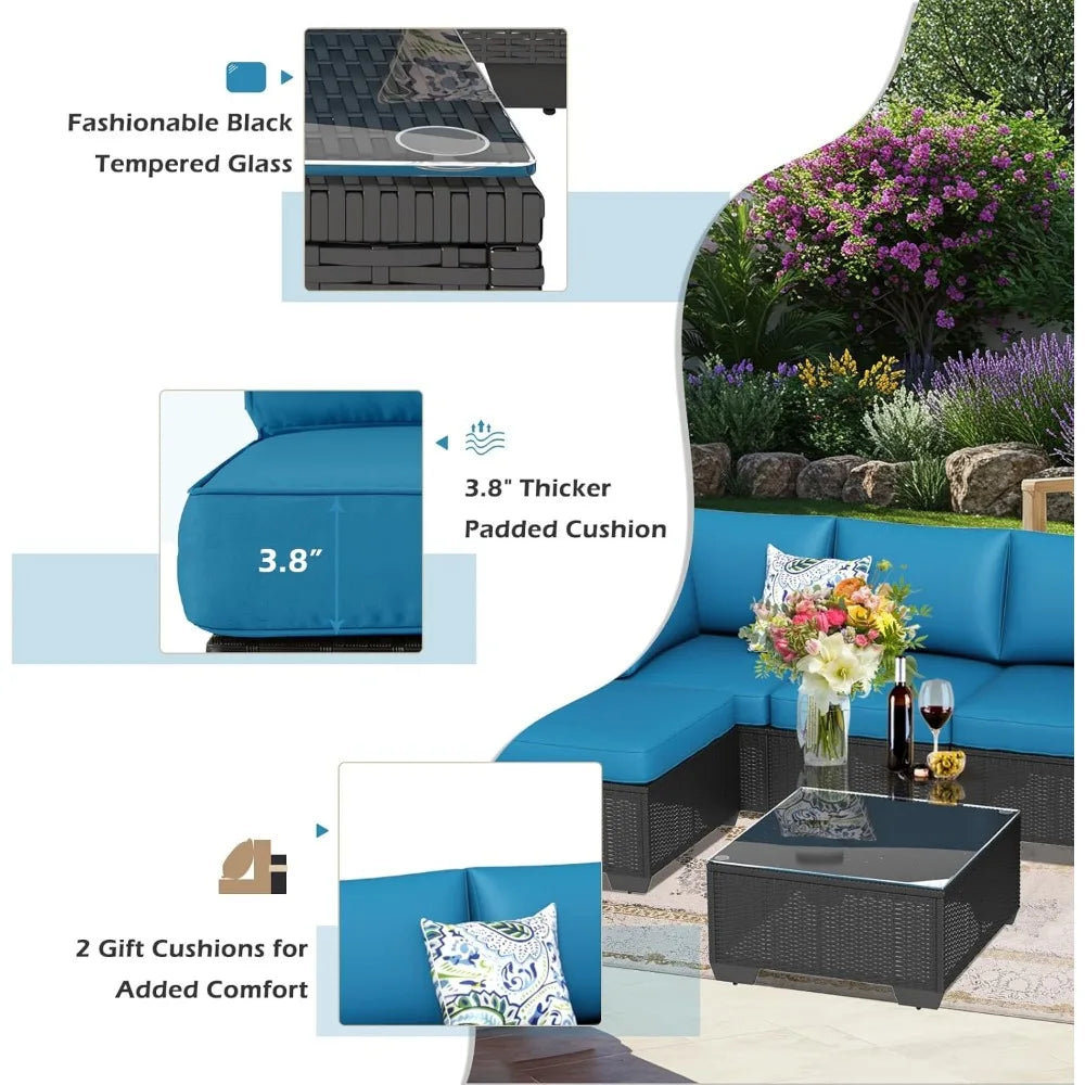 7-Piece Rattan Patio Set