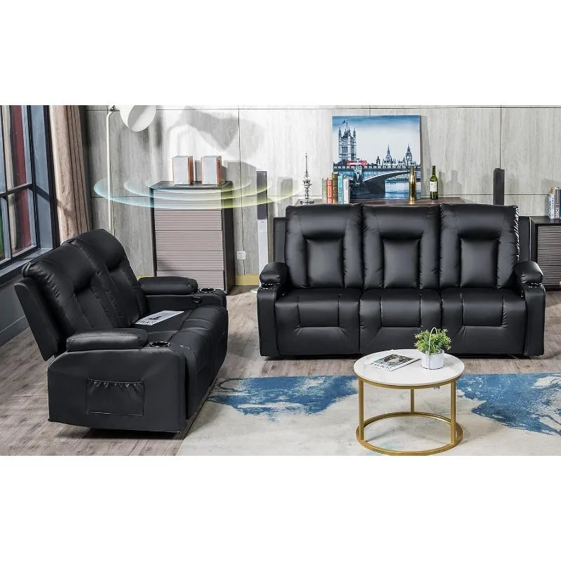 Bonded Leather Recliner Set