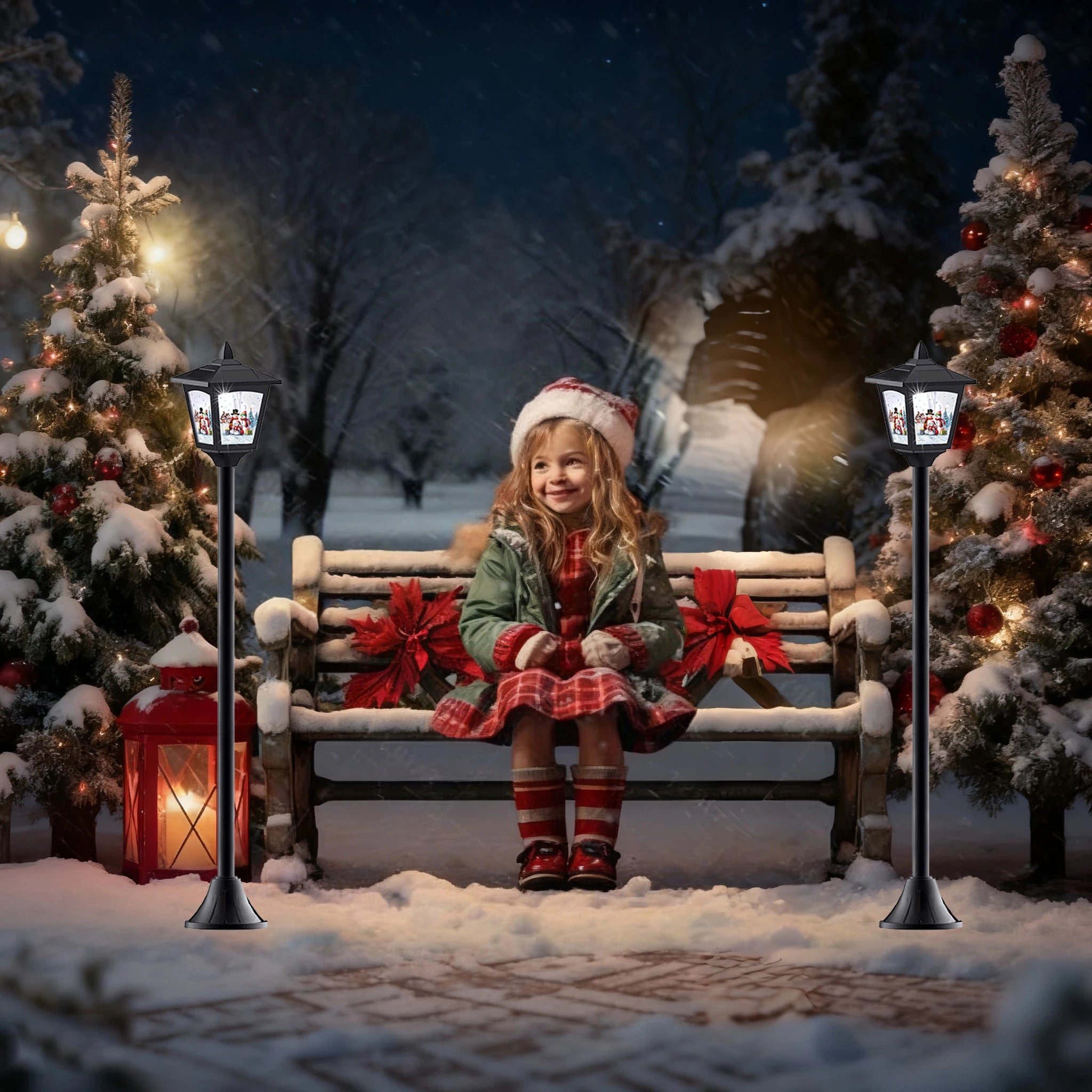 2 40" Christmas Mini Solar Lamps