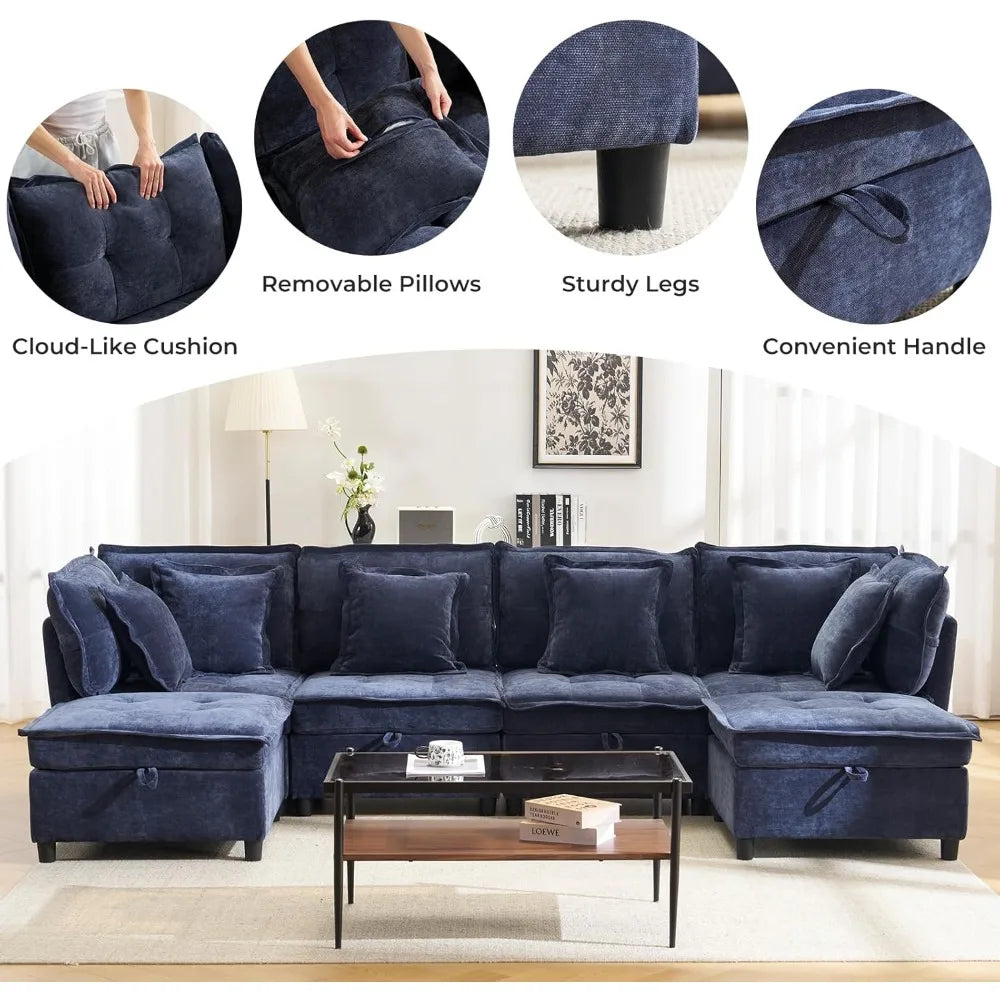 133'' Modular Sectional U-Shaped