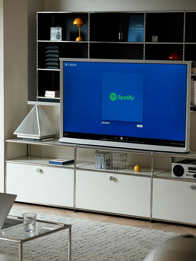 Metal TV Stand W/Cabinets