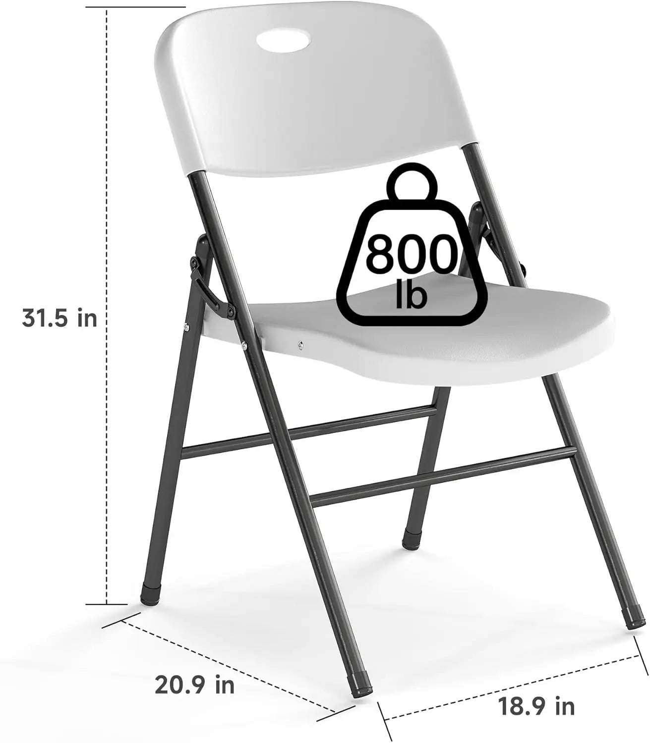 8 Heavy Duty Folding Chair, 800#, Indoor/Outdoor