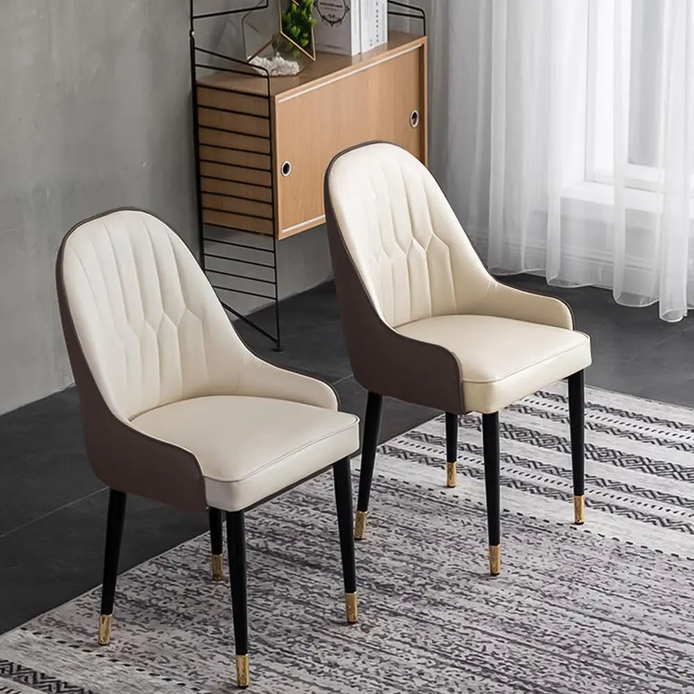 2 PU Leather Beige Wingback