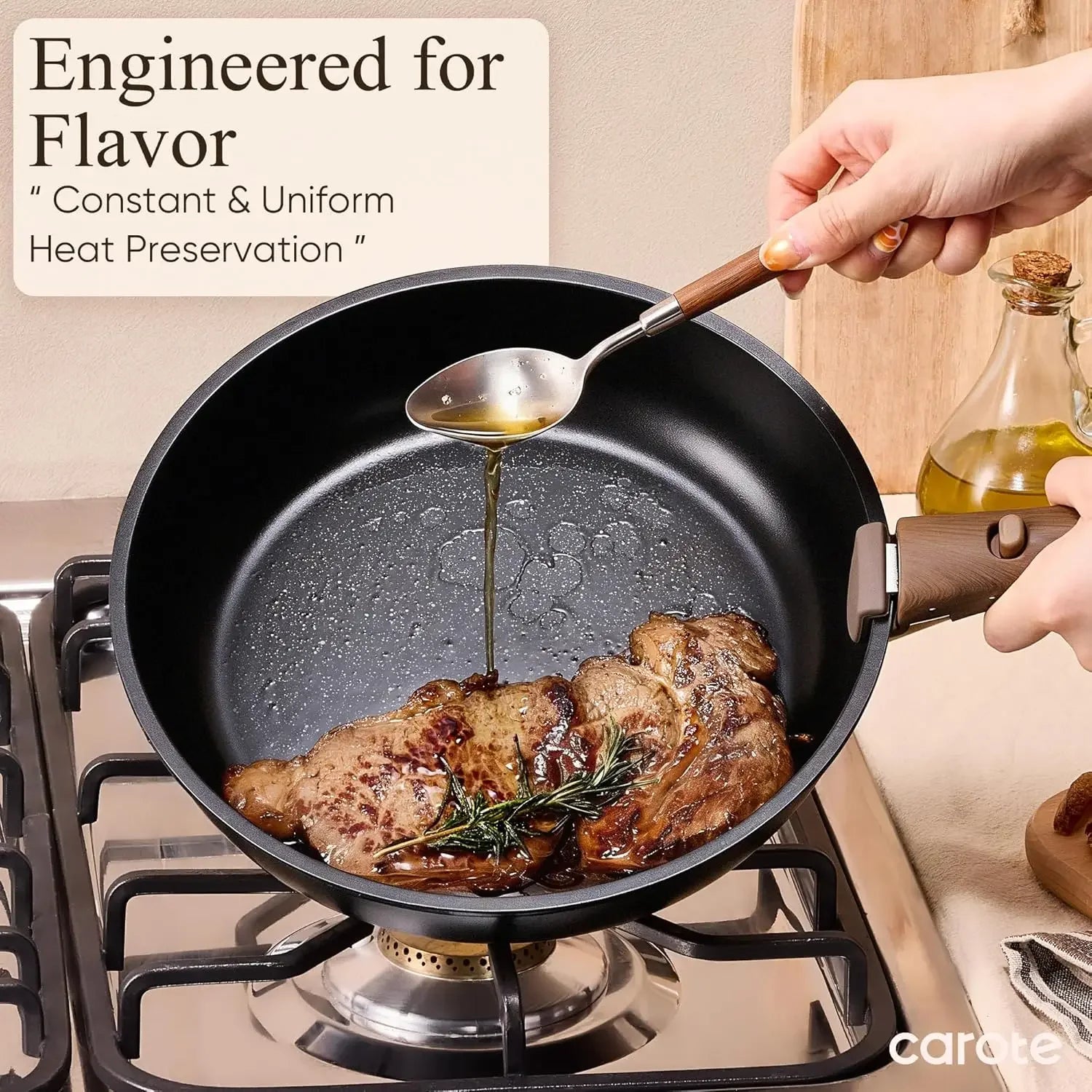 19pcs Pots and Pans Non-Stick Sets Induction
