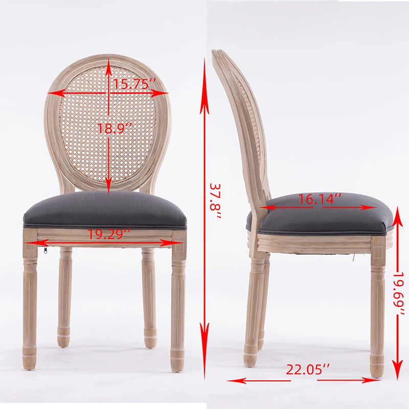 2 French Style Solid Wood Rattan