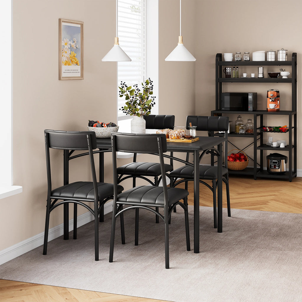 5-Piece Modern Table/Chairs 4 Upholstered