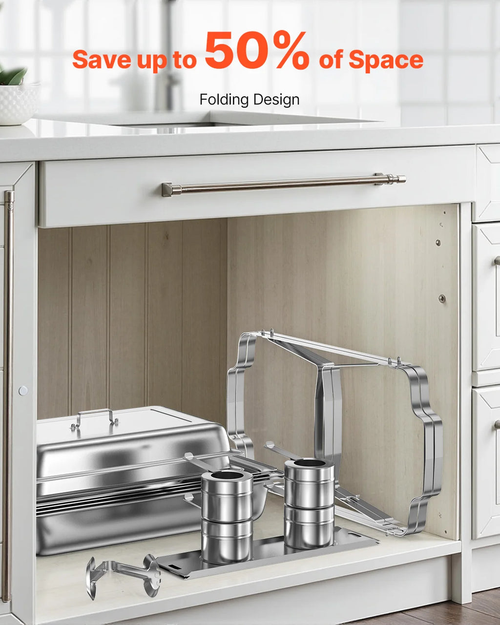 8 Qt 4/6 Pack Chafing Dish Buffet Set Stainless