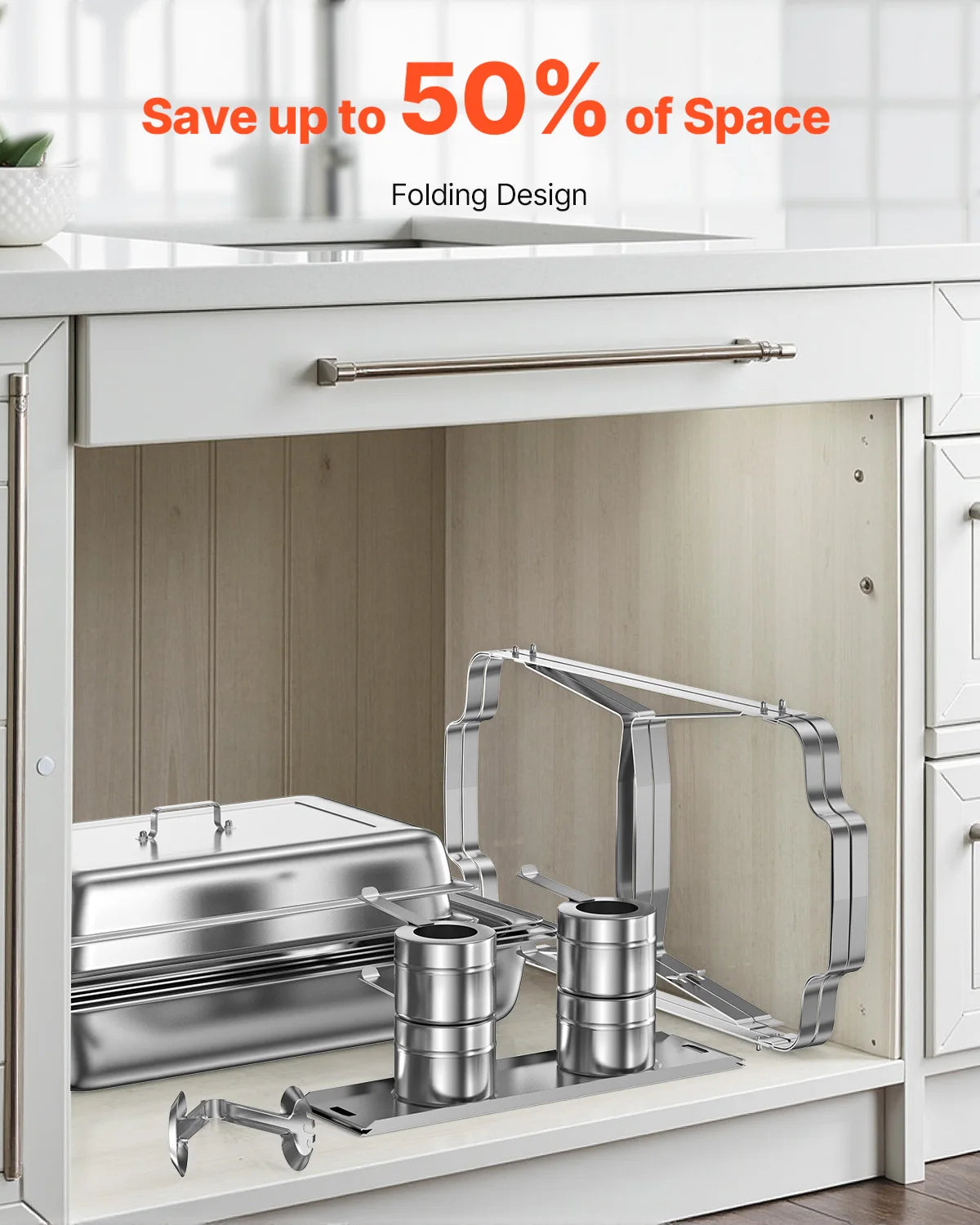 8 Qt 4/6 Pack Chafing Dish Buffet Set Stainless
