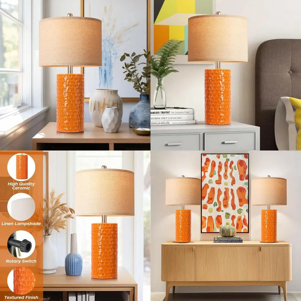 2 MCM Rustic 23" Ceramic Lamp