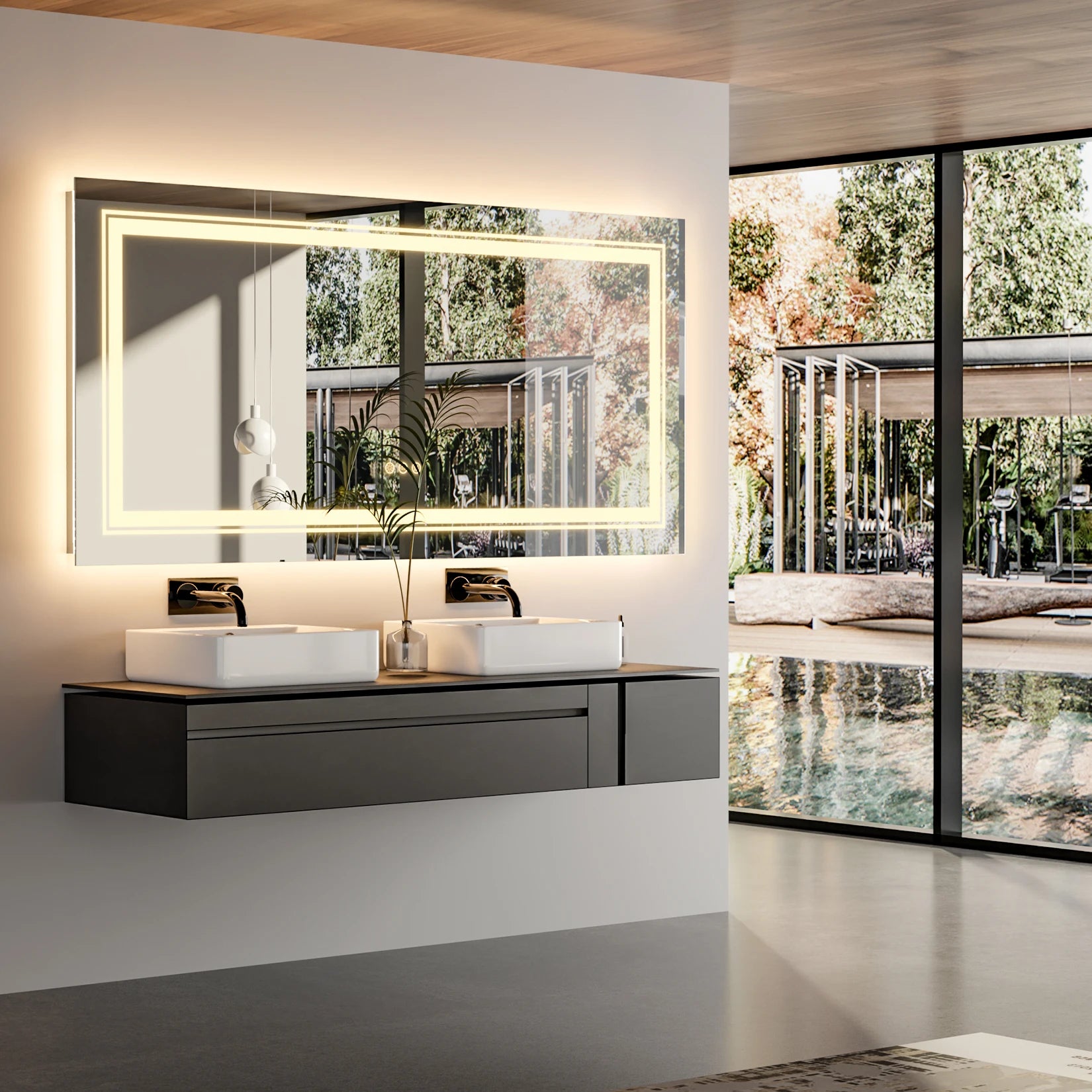 LED Bathroom Mirror Large Illuminated Dimmable